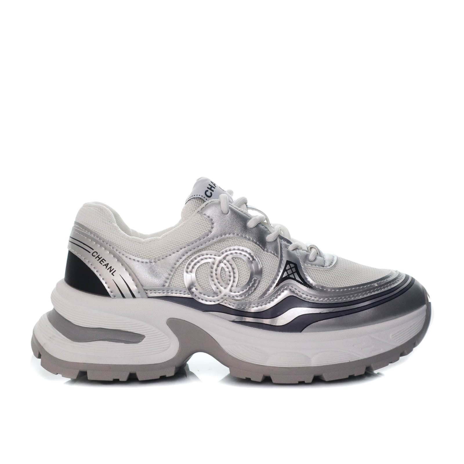 Tenis plata x blanco para mujer 032-Z329