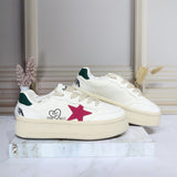 Tenis beige x verde x fucsia para mujer 129-Z329