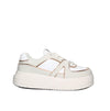 Tenis beige x oro rosa para mujer 153-3-Z287