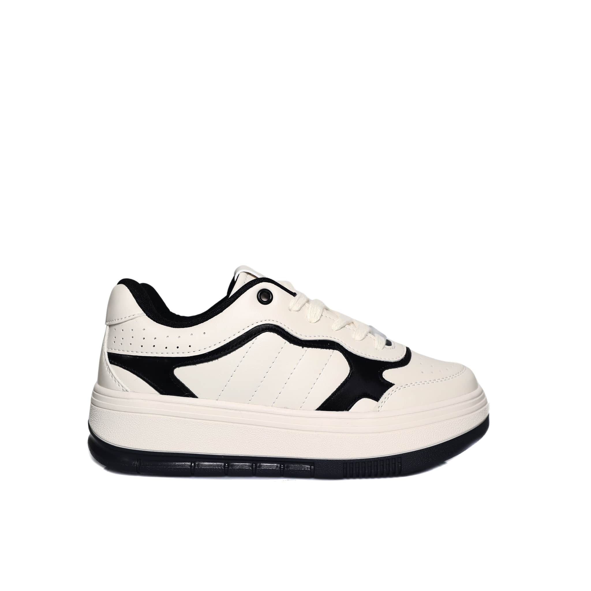 Tenis beige x negro para mujer 156-2-Z287
