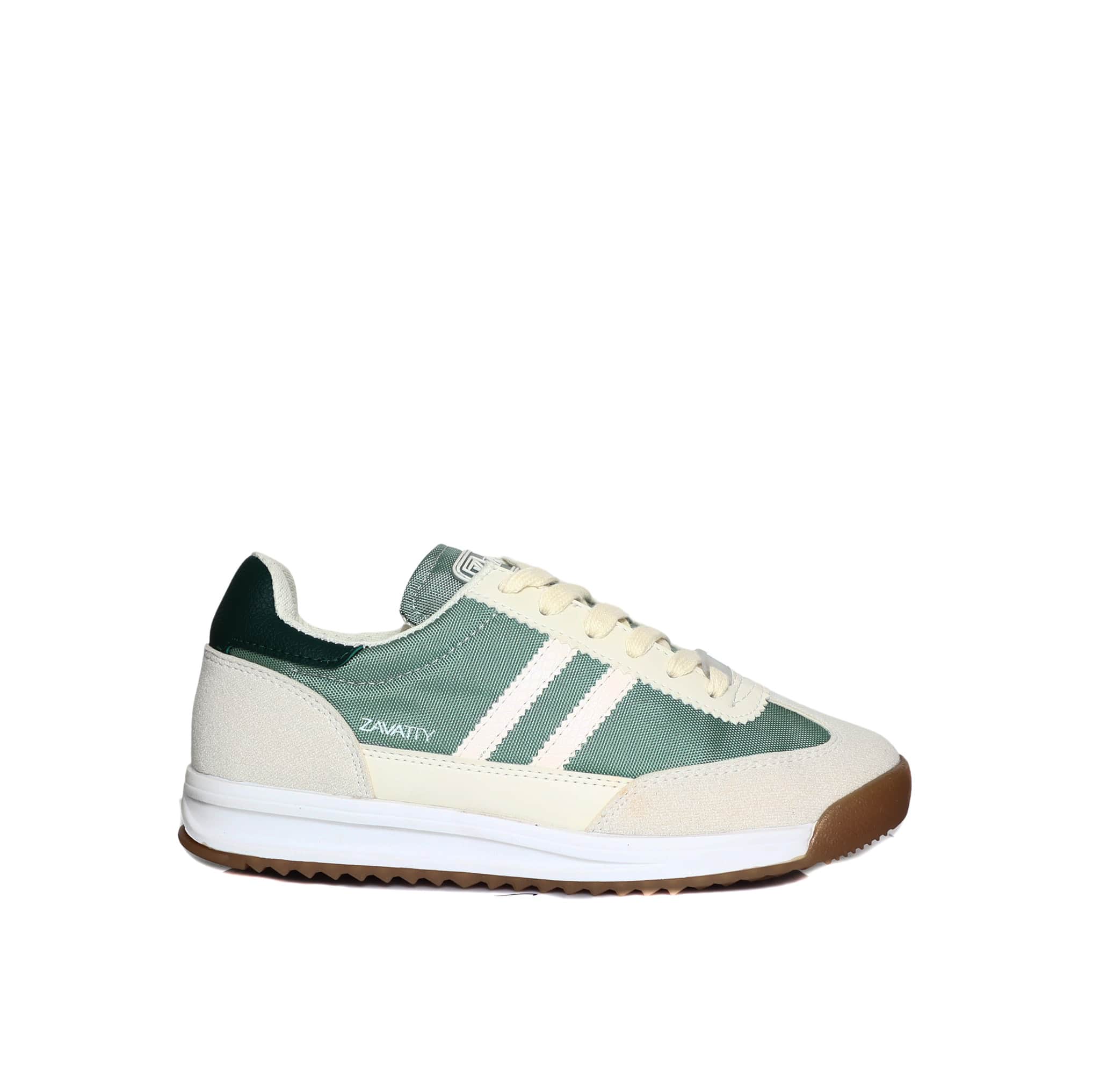 Tenis beige x verde para mujer 206-Z273