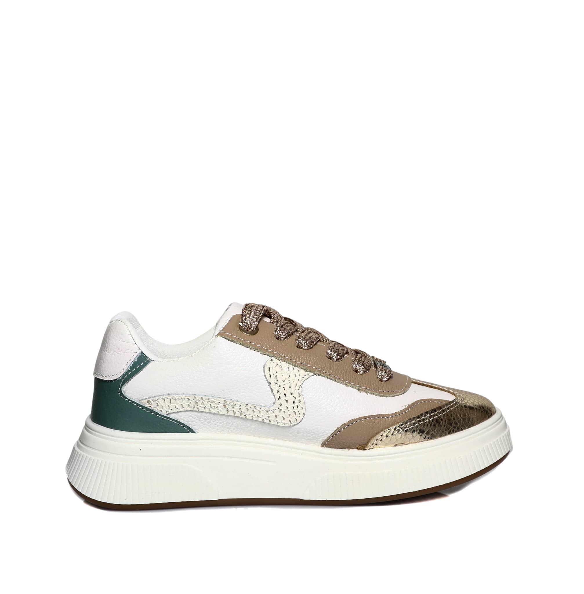 Tenis talco x champaña cuero para mujer 213-Z435