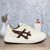 Tenis beige x cafe para mujer 239-Z273