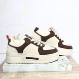 Tenis beige x cafe para mujer 25052-Z477
