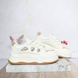 Tenis blanco x kaki para mujer 25054-Z477