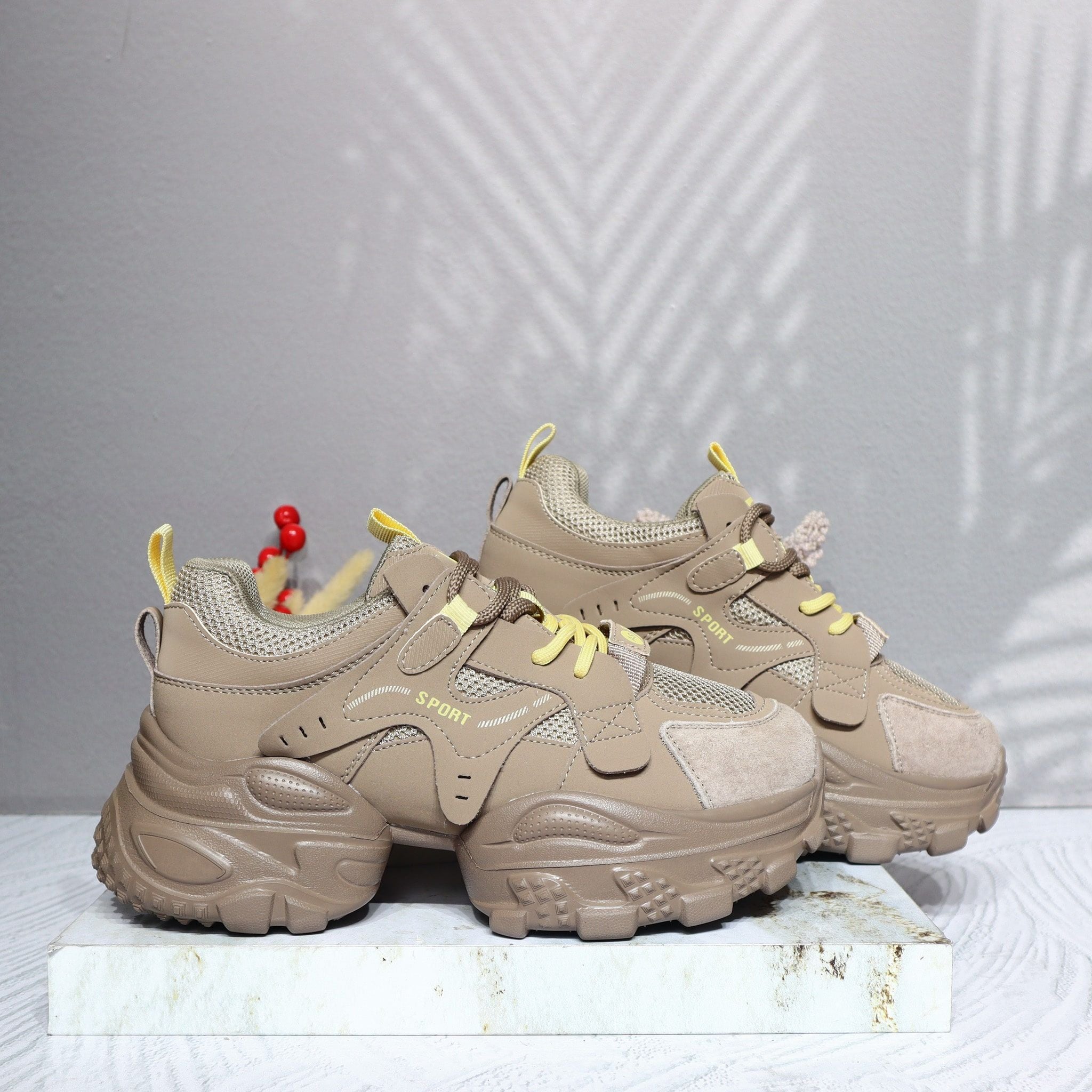 Tenis cafe x amarillo para mujer 2587-Z631