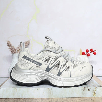 Tenis beige x gris para mujer 2588-Z631