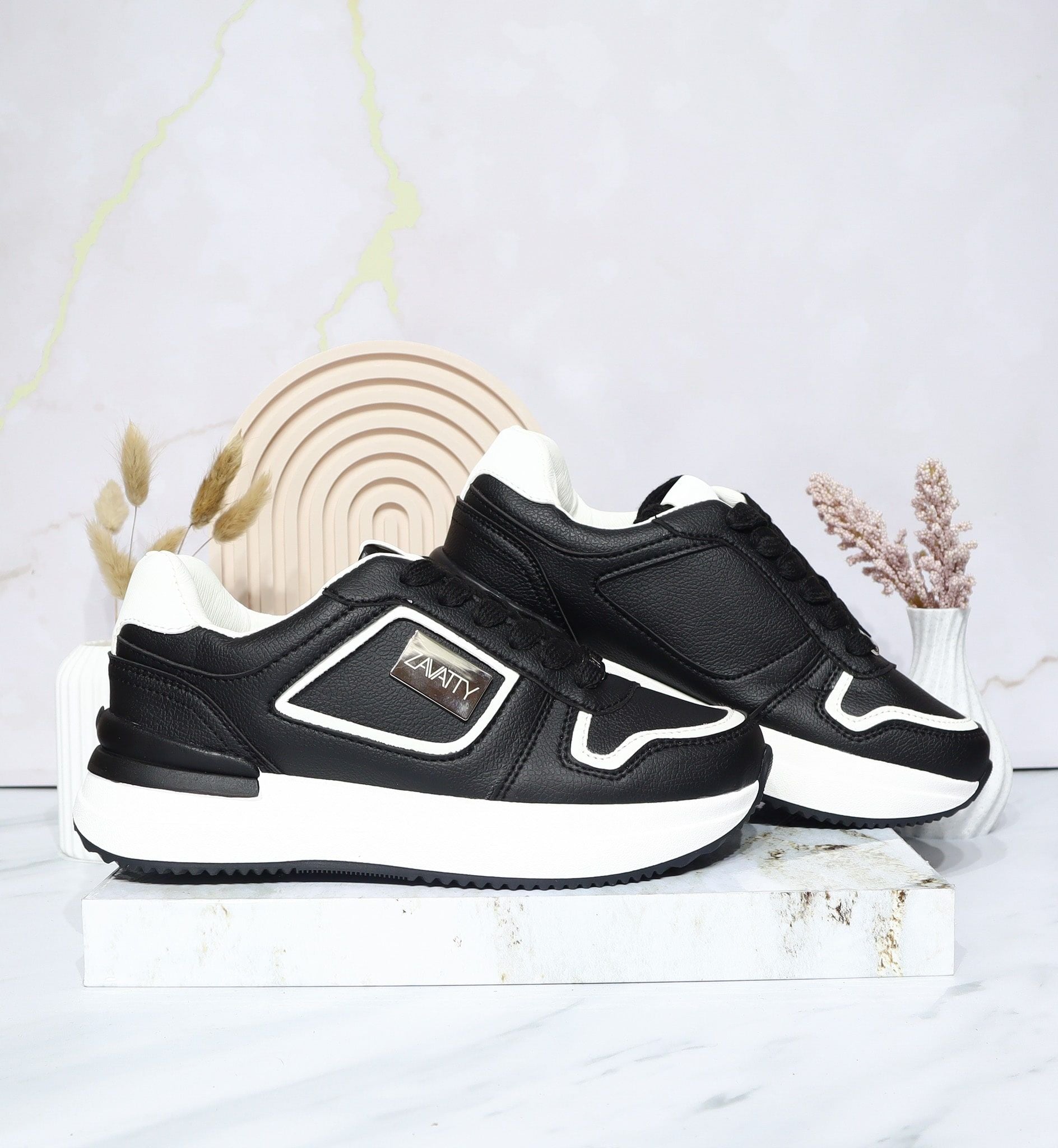 Tenis negro x blanco para mujer 1230-Z275