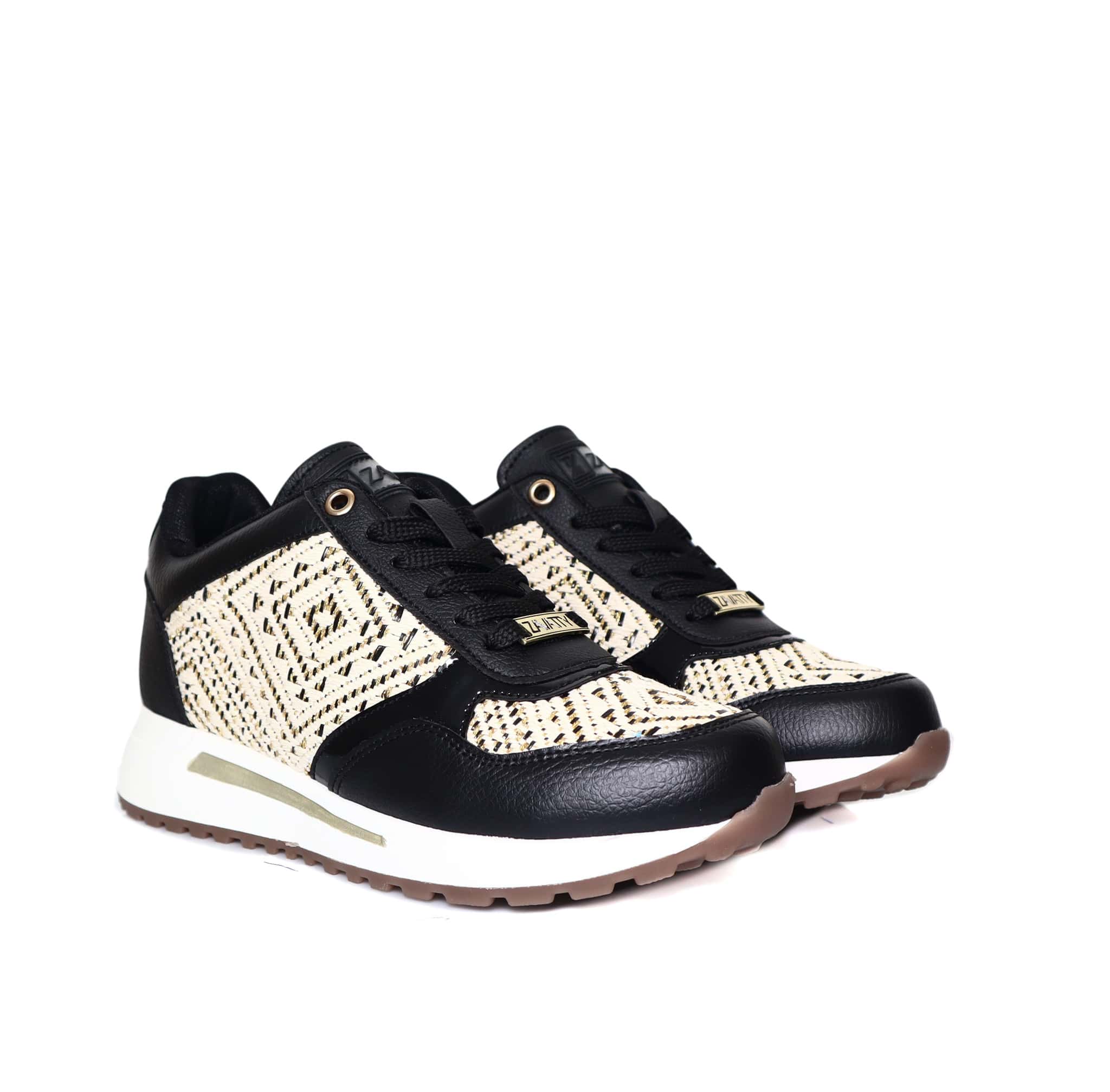 Tenis negro x tela para mujer TA1065