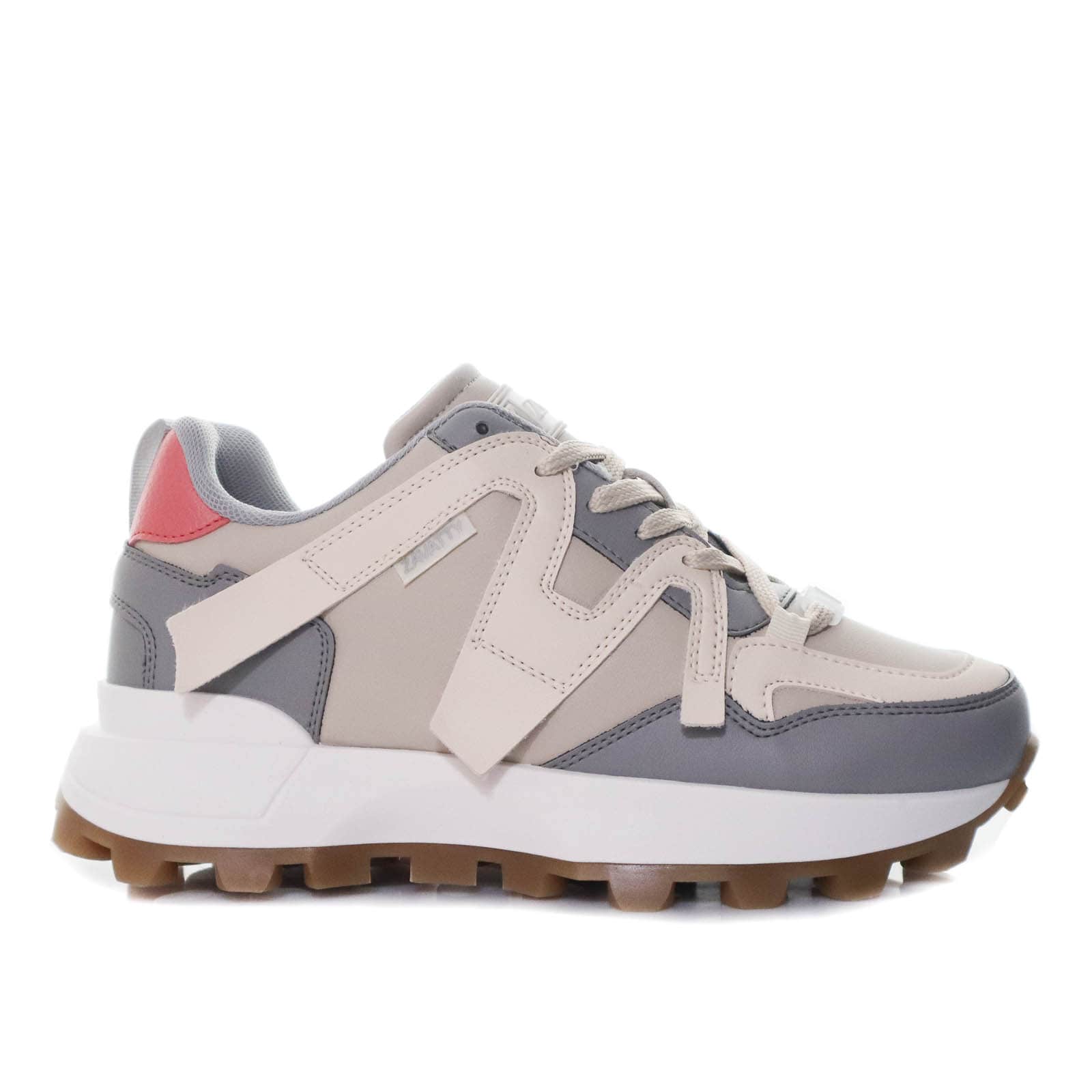 Tenis gris x beige x salmon para mujer TA983