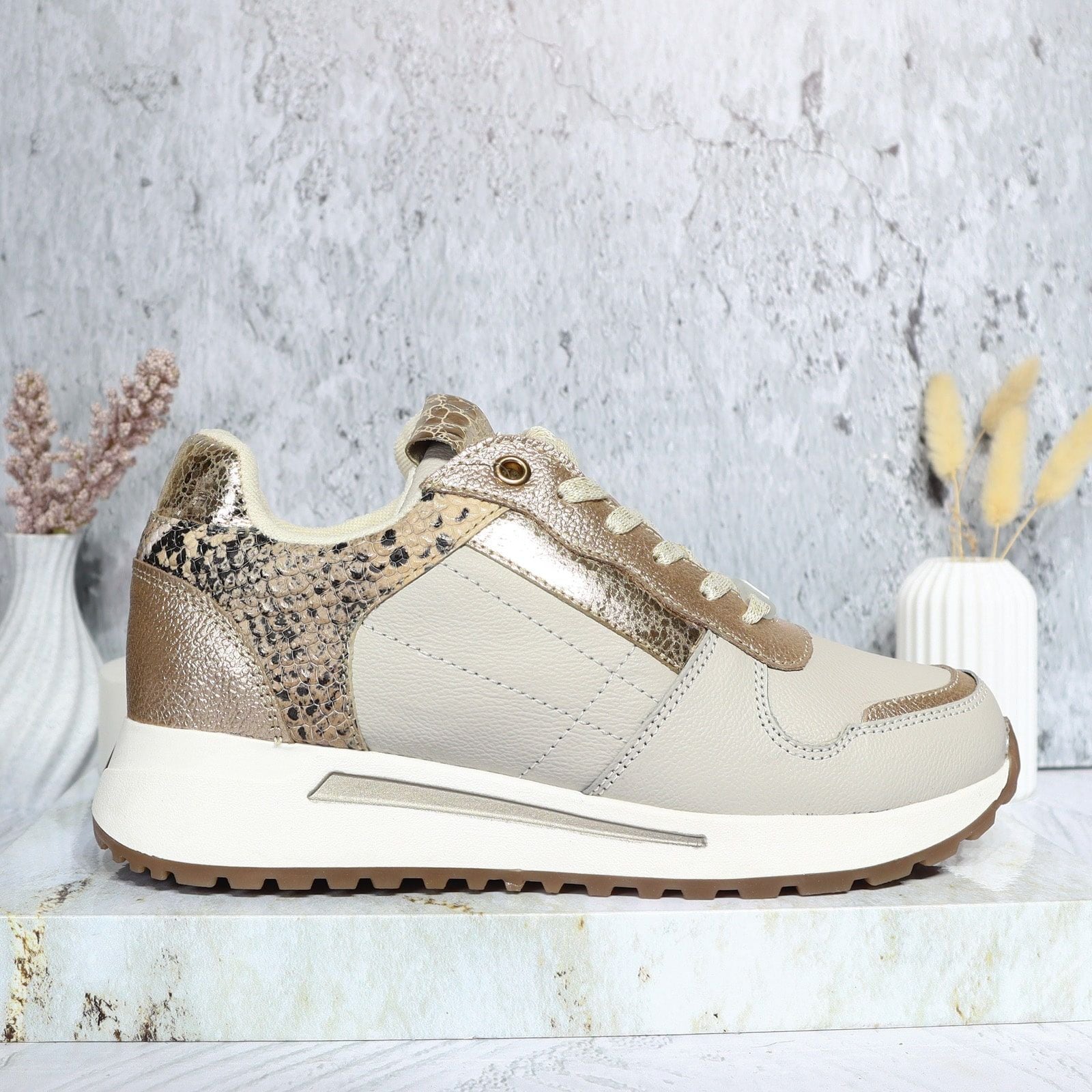 Bolichero gris x champaña para mujer TAC939