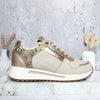 Bolichero gris x champaña para mujer TAC939
