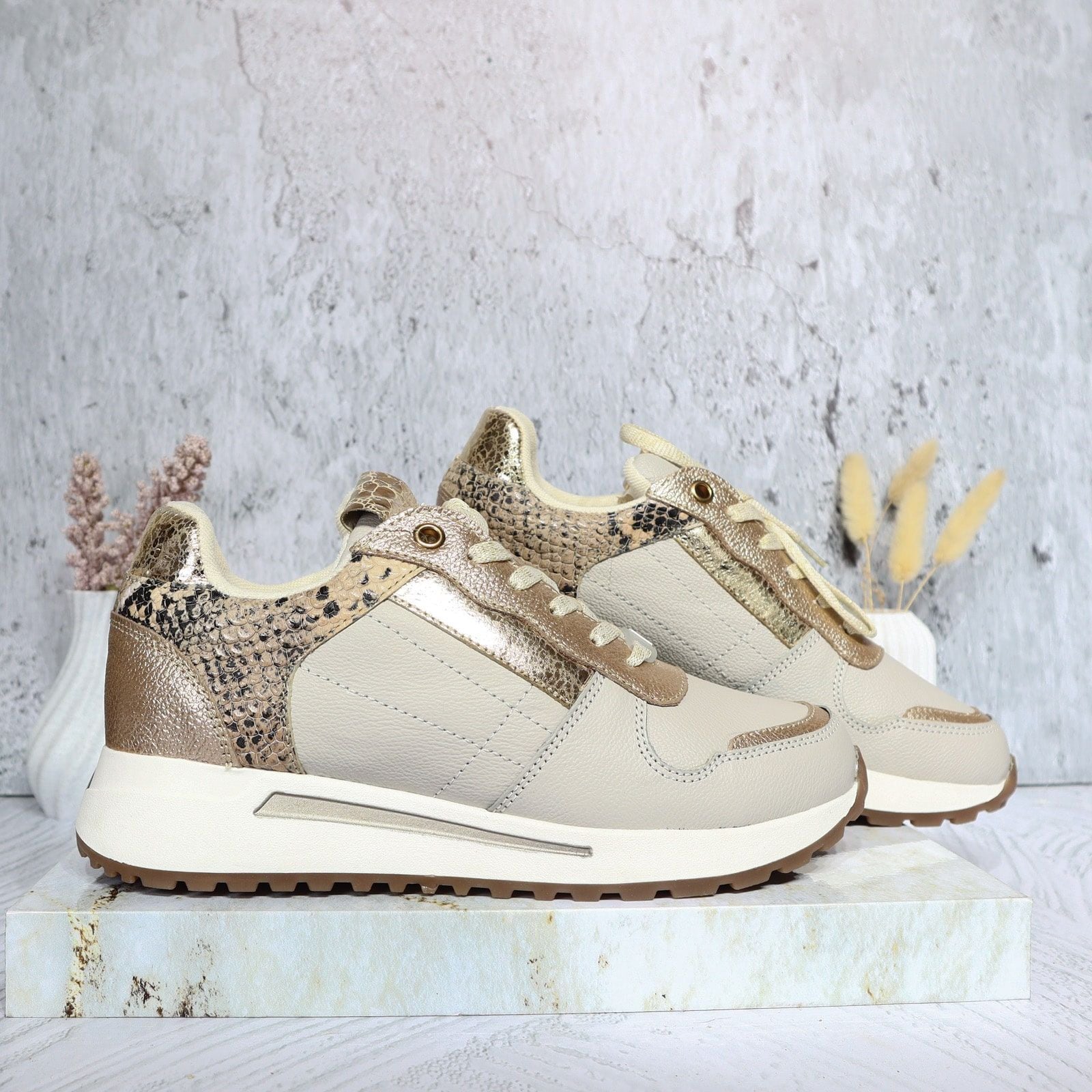 Bolichero gris x champaña para mujer TAC939