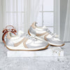 Tenis plata x blanco ostra cuero para mujer W190-Z495