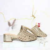 Sandalia tacon champaña para mujer 152-Z523