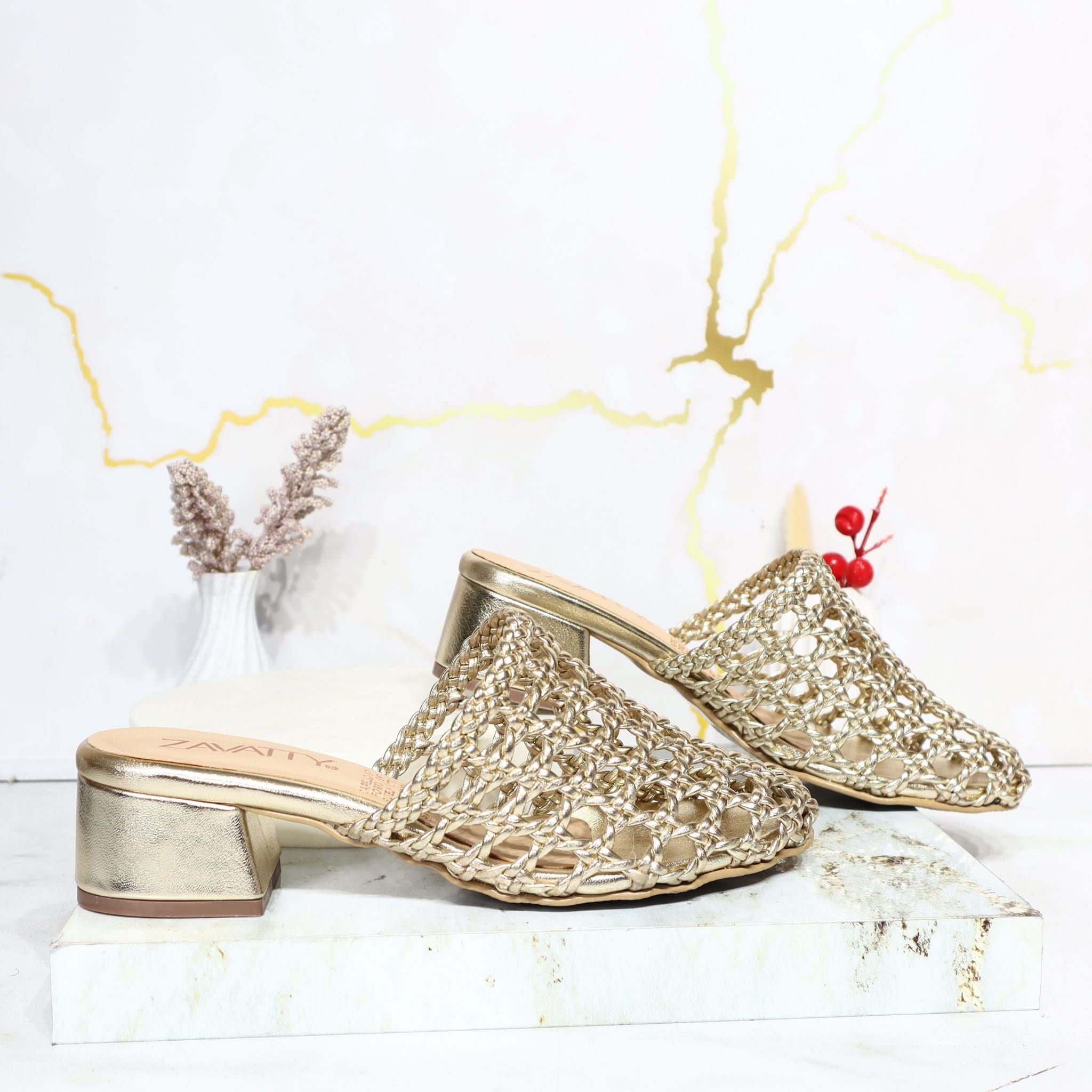 Sandalia tacon champaña para mujer 152-Z523