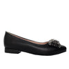 Baleta negro cuero para mujer H-MERY