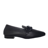 Baleta negro cuero para mujer H-ELA
