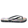Sandalia plana negro x flores para mujer VT25483