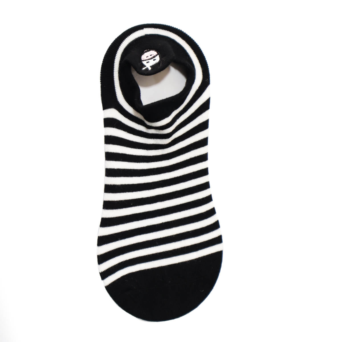 Media tobillera color negro x rayas blancas Ref37