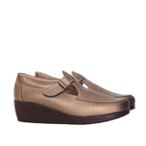 Mocasin bronce cuero para mujer H-ISABEL