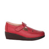 Mocasin rojo cuero para mujer H-LEIDY