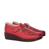 Mocasin rojo cuero para mujer H-LEIDY