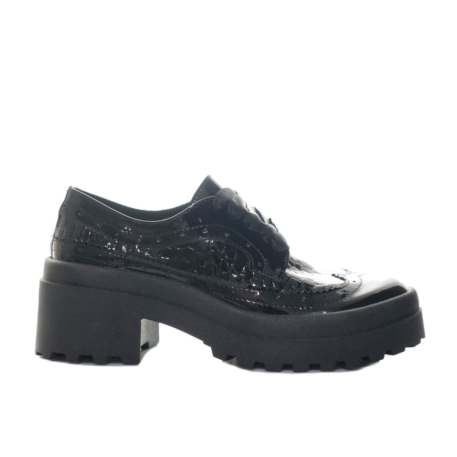Bolichero negro charol para mujer 7017-z593