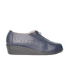 Mocasin azul cuero para mujer H-ANDREA