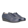 Mocasin azul cuero para mujer H-ANDREA