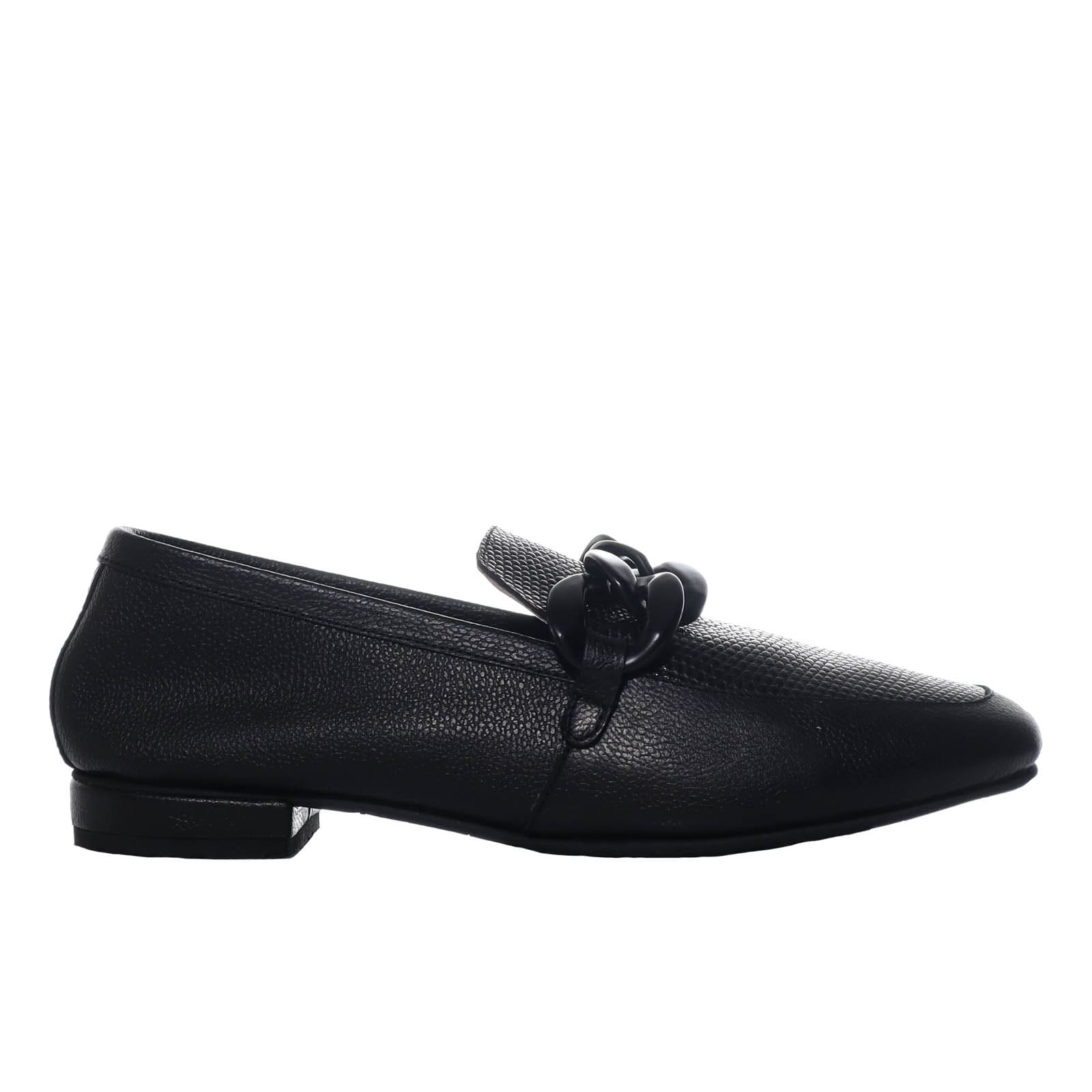Baleta negro cuero para mujer H-ELA