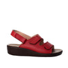 Plataforma baja rojo cuero para mujer H-BELEN