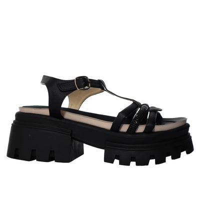 Plataforma baja negro para mujer 015-Z83