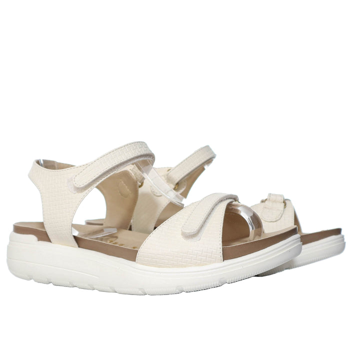 Sandalia plana talco para mujer 110-Z83