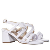 Sandalia tacon blanco x charol para mujer 2348-Z132
