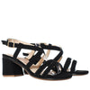 Sandalia tacon negro nobuck x charol para mujer 2348-Z132