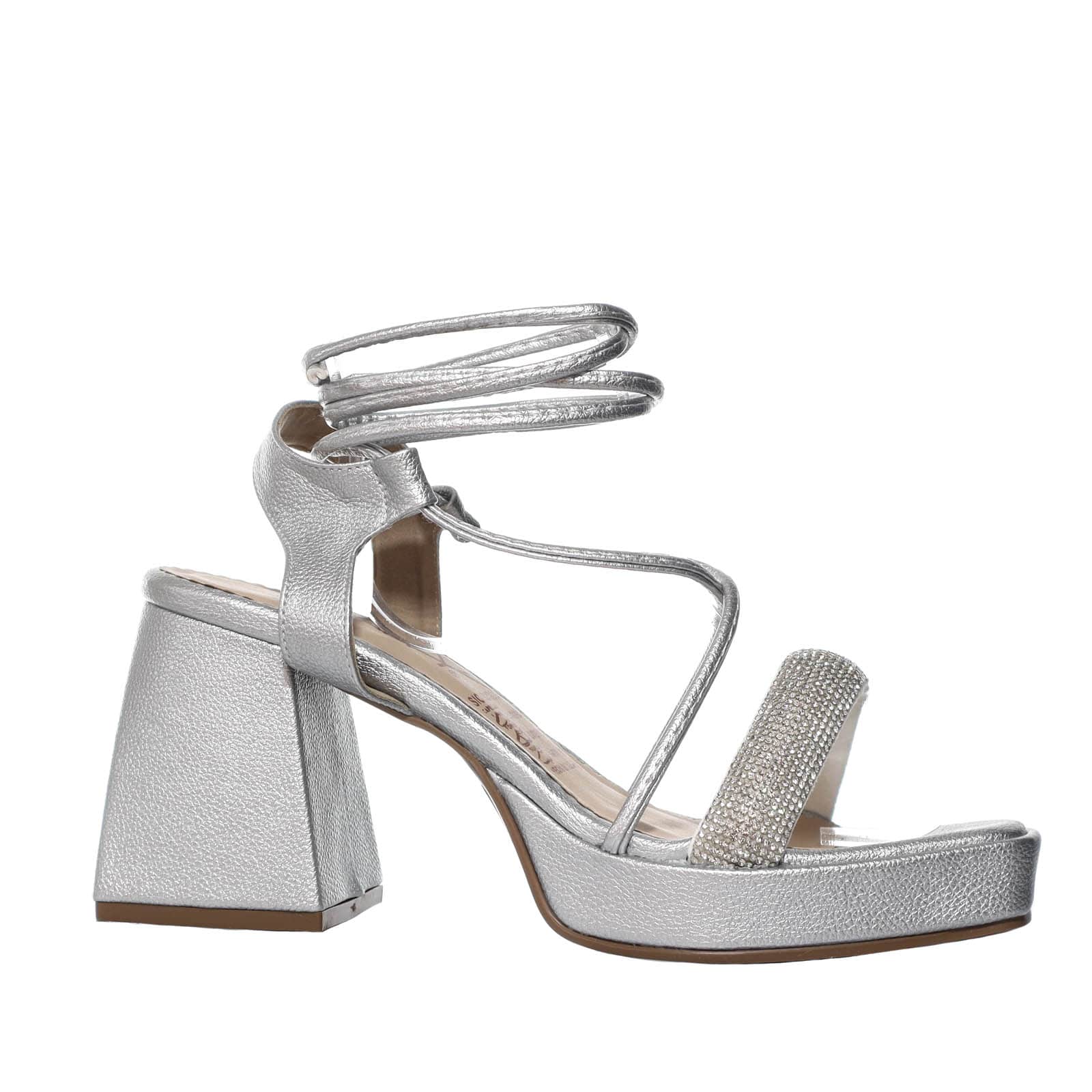 Sandalia tacon plata para mujer 2586-Z148