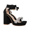Sandalia tacon negro nobuck para mujer 2594-Z148