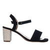 Sandalia tacon negro nobuck para mujer 2633-Z148