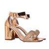 Sandalia tacon oro rosa espejo para mujer 72351-Z148