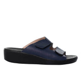 Plataforma baja azul cuero para mujer H-ABIGAIL