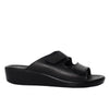 Plataforma baja negro cuero para mujer H-ABIGAIL
