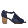 Sandalia tacon azul cuero para mujer H-DANNA