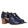 Sandalia tacon azul cuero para mujer H-DANNA