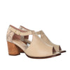 Sandalia tacon kaki cuero para mujer H-DANNA