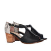 Sandalia tacon negro cuero para mujer H-DANNA