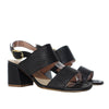 Sandalia tacon negro cuero para mujer H-DIANA