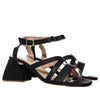 Sandalia tacon negro cuero para mujer H-MARGOT