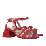 Sandalia tacon rojo cuero para mujer H-MARGOT