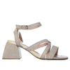 Sandalia tacon pluma cuero para mujer H-MARGOT